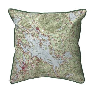 Betsy Drake Lake Winnipesaukee NH Nautical Map Indoor/Outdoor Pillow 12x12